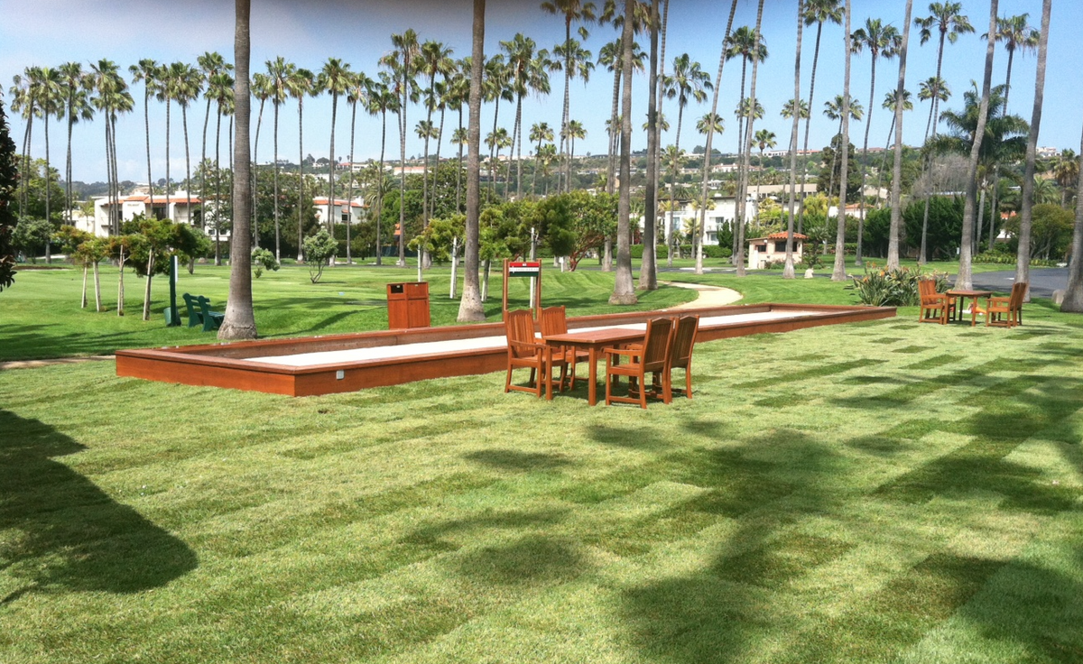 Boccemon surfaced bocce court in La Jolla, California