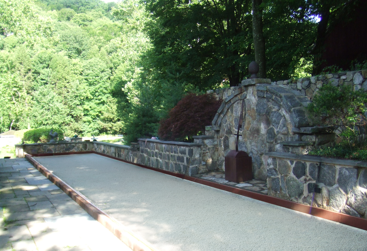Bocce court in Weston, Connecticut